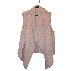 Cato Fashion Ladies 22/24W Pink Fuzzy Shaggy Sleeveless Lined‎ Vest Open Front